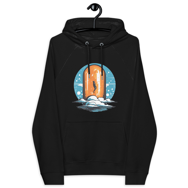 Orange Pill Eco Raglan Bitcoin Hoodie with eco-friendly certifications