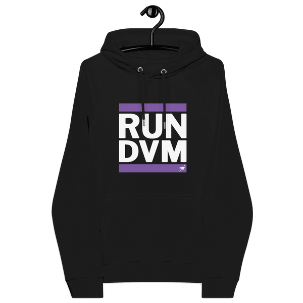 Run DVM Nostr Hoodie with OEKO-TEX, PETA, GOTS, OCS, and GRS eco certifications logos