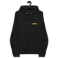 Front view of a black aln hoodie.