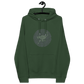 Front view of a bottle green colored nostr hoodie.