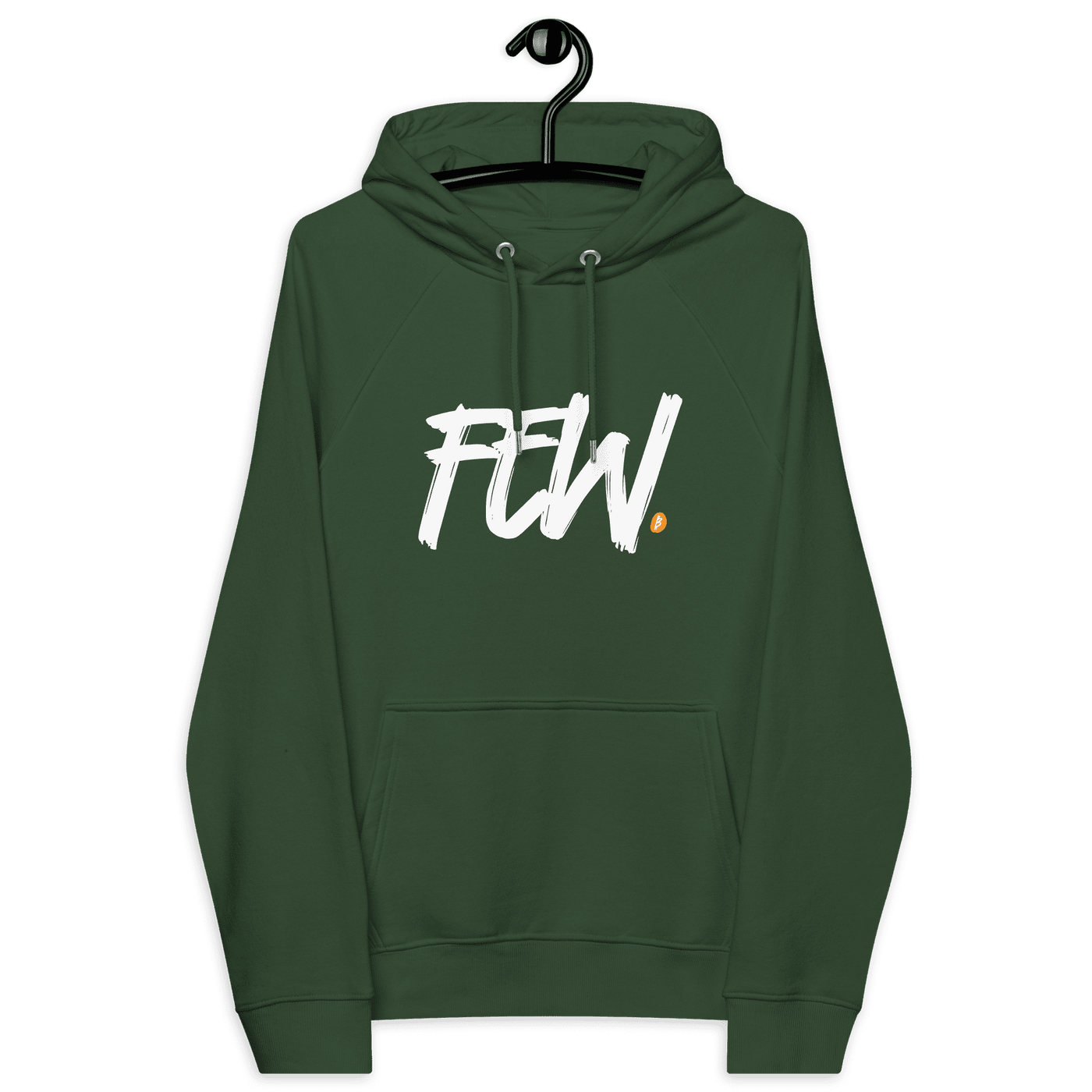 Certification logos for eco-friendly Few Bitcoin Hoodie including OEKO-TEX, PETA, GOTS, OCS, and GRS tags