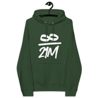 Eco-friendly Infinity 21M Bitcoin hoodie with multiple sustainable certifications
