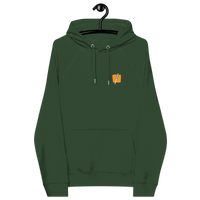 Eco Raglan Bitcoin hoodie with Bitcoin Halving and sustainability certification logos