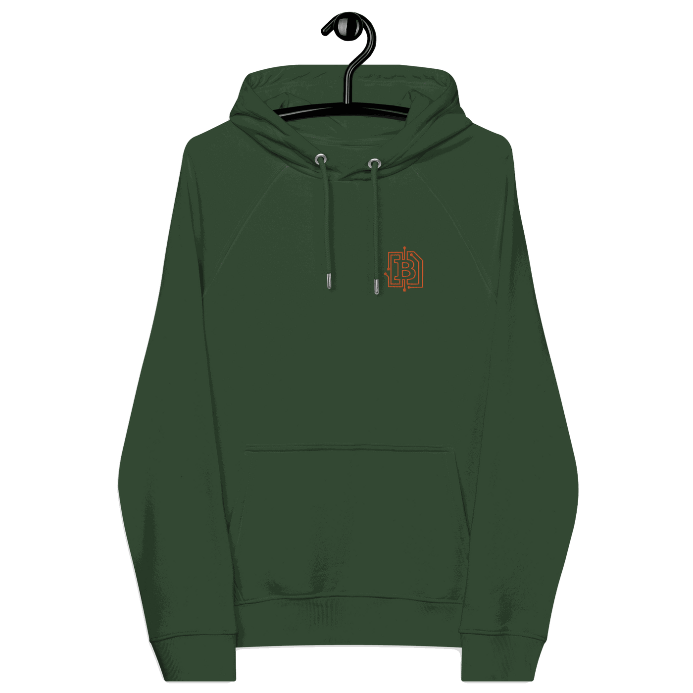 Eco-friendly embroidered circuit board bitcoin hoodie with certification logos
