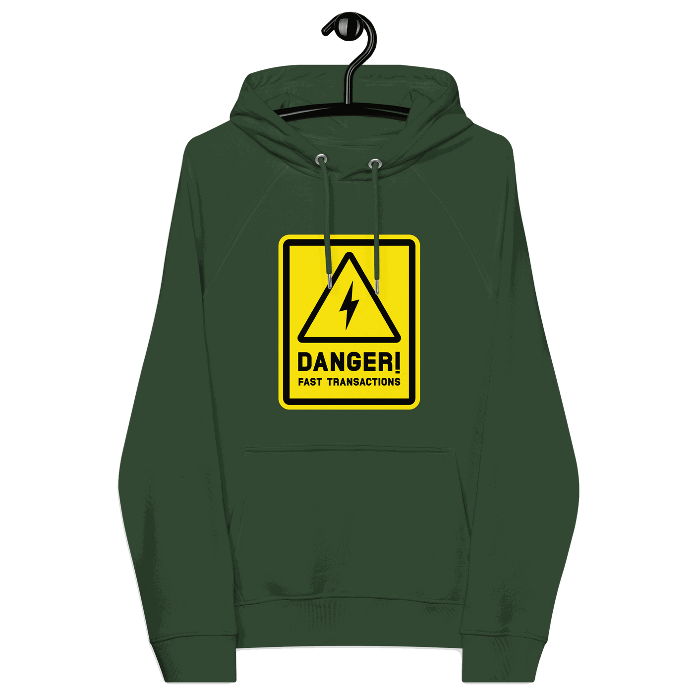 Certification logos for OEKO-TEX, PETA, GOTS, OCS, GRS on Eco Raglan Lightning Hoodie