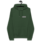 Front view of a bottle green colored aln hoodie.