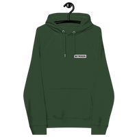Front view of a bottle green colored aln hoodie.