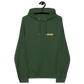 Front view of a bottle green colored aln hoodie.