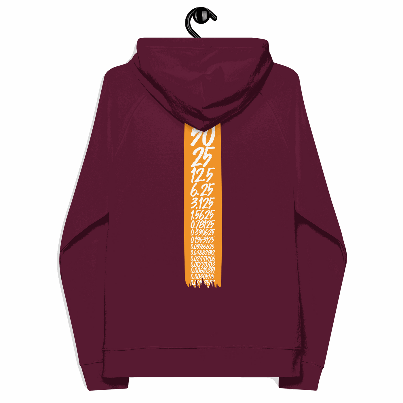 Eco Raglan Bitcoin Hoodie with Bitcoin Halving and sustainable certification logos