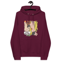 Eco-friendly Study Bitcoin Hoodie with multiple certification logos including OEKO-TEX, PETA, GOTS, OCS, and GRS