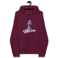 Front view of a burgundy nostr hoodie.