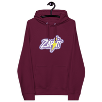 Zap It Nostr hoodie with eco-friendly certifications and stylish raglan design