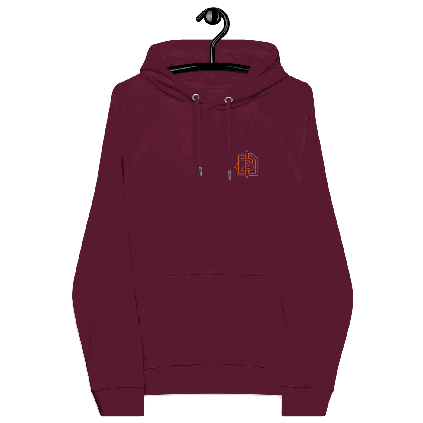 Embroidered eco-friendly circuit board bitcoin hoodie with certification logos