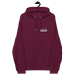 Front view of a burgundy aln hoodie.