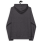 Back view of a dark heather grey nostr DVM hoodie.