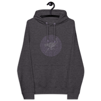 Nostr Binary eco raglan hoodie with sustainable certification logos