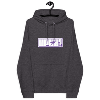 Eco-friendly nPub Nostr Hoodie with multiple sustainability certifications logos