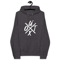 Certification logos for UTXO Eco Raglan Bitcoin Hoodie promoting sustainable UTXO management