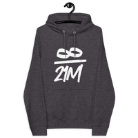 Infinity 21M Eco Raglan Bitcoin Hoodie with sustainable certifications like OEKO-TEX, PETA, GOTS, OCS, and GRS