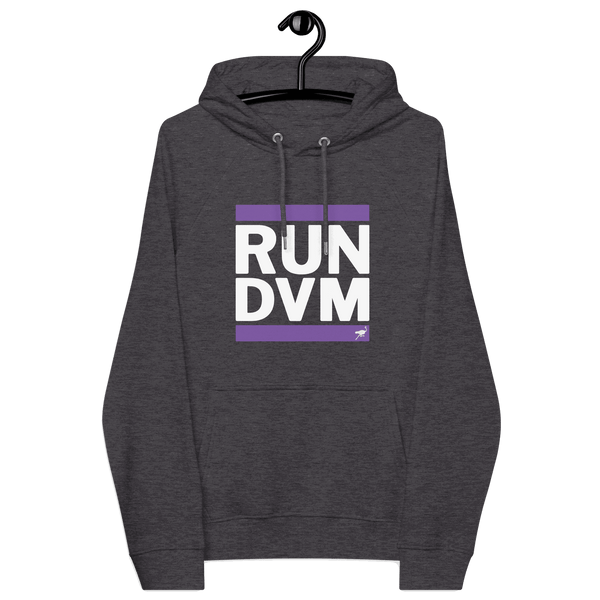 Run DVM Nostr Hoodie with OEKO-TEX, PETA, GOTS, OCS, and GRS certification logos
