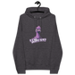 Front view of a charcoal melange colored nostr hoodie.