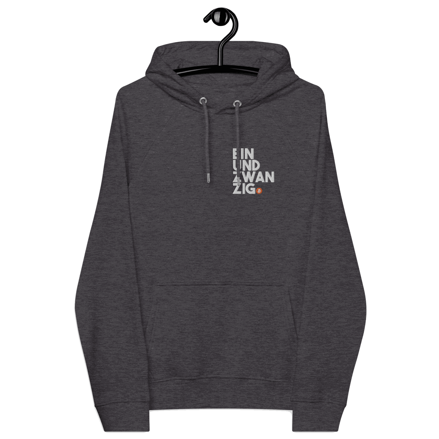 Certifications for embroidery eco raglan hoodie including OEKO-TEX, PETA, GOTS, OCS, and GRS logos