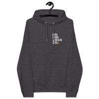 Certifications for embroidery eco raglan hoodie including OEKO-TEX, PETA, GOTS, OCS, and GRS logos