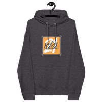 21 Rebel Eco Raglan Bitcoin Hoodie with sustainable certification logos