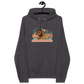 Front view of a charcoal melange colored aln hoodie.