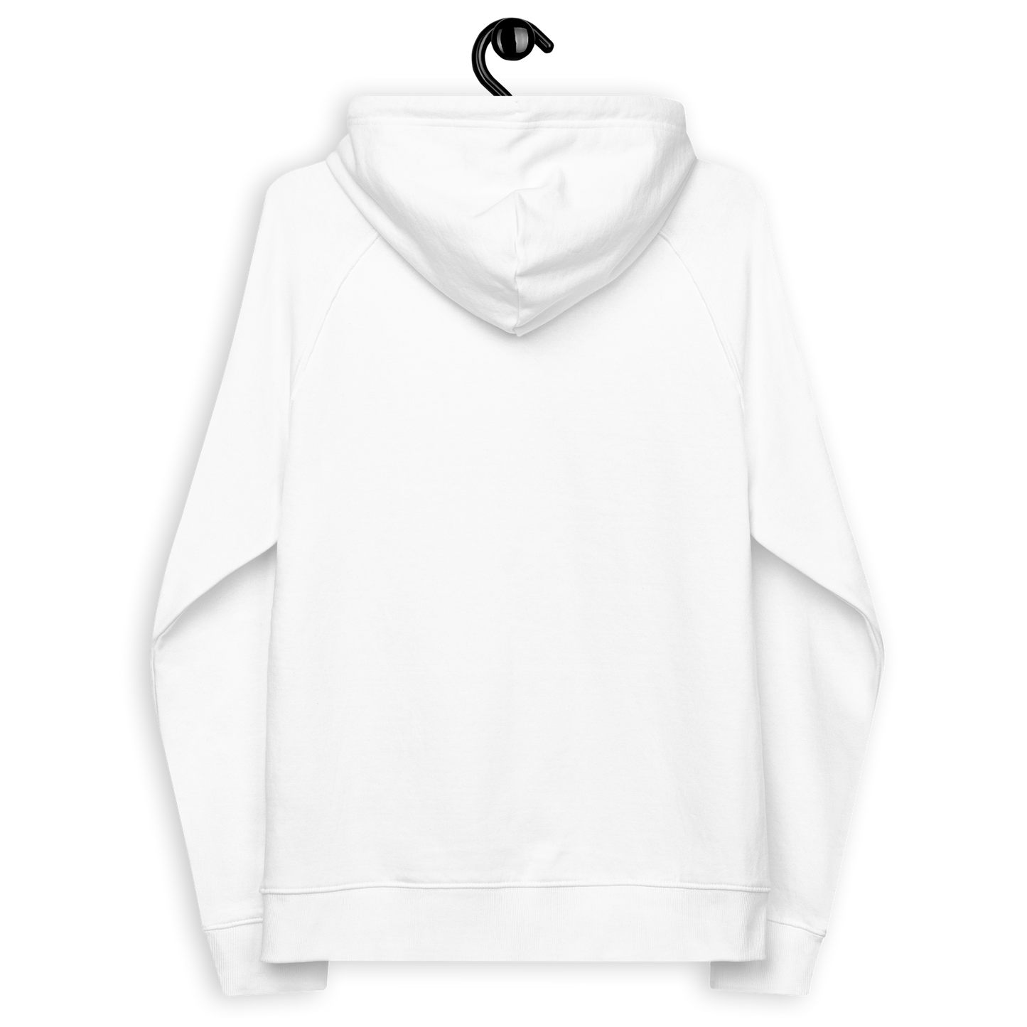 Back view of a white nostr DVM hoodie.