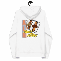 Michael Monday Anarcho Late Night eco-friendly raglan hoodie with sustainability certification logos