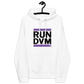 Front view of a white nostr DVM hoodie.