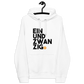 Front view of a white bitcoin hoodie.