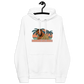 Front view of a white ALN hoodie.