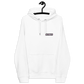 Front view of a white ALN hoodie.