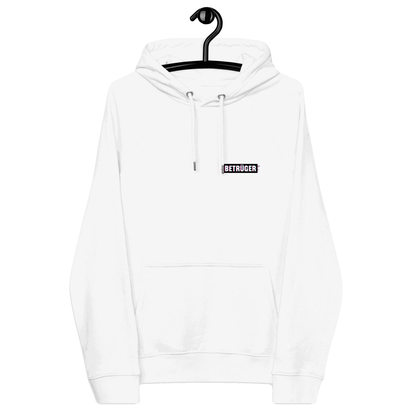 Front view of a white ALN hoodie.
