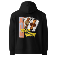 Black organic cotton Anarcho Late Night hoodie with the Michael Monday design, back view