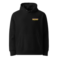 Black organic cotton Anarcho Late Night hoodie with the Michael Monday design, front view