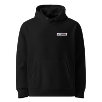 Black organic cotton Anarcho Late Night hoodie with the Betrüger design, front view