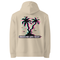 Desert Dust organic cotton Anarcho Late Night hoodie with the Betrüger design, back view