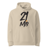 Desert Dust organic cotton Bitcoin hoodie with the 21 Million design, front view