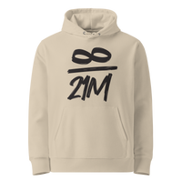 Desert Dust organic cotton Bitcoin hoodie with the Infinity design, front view
