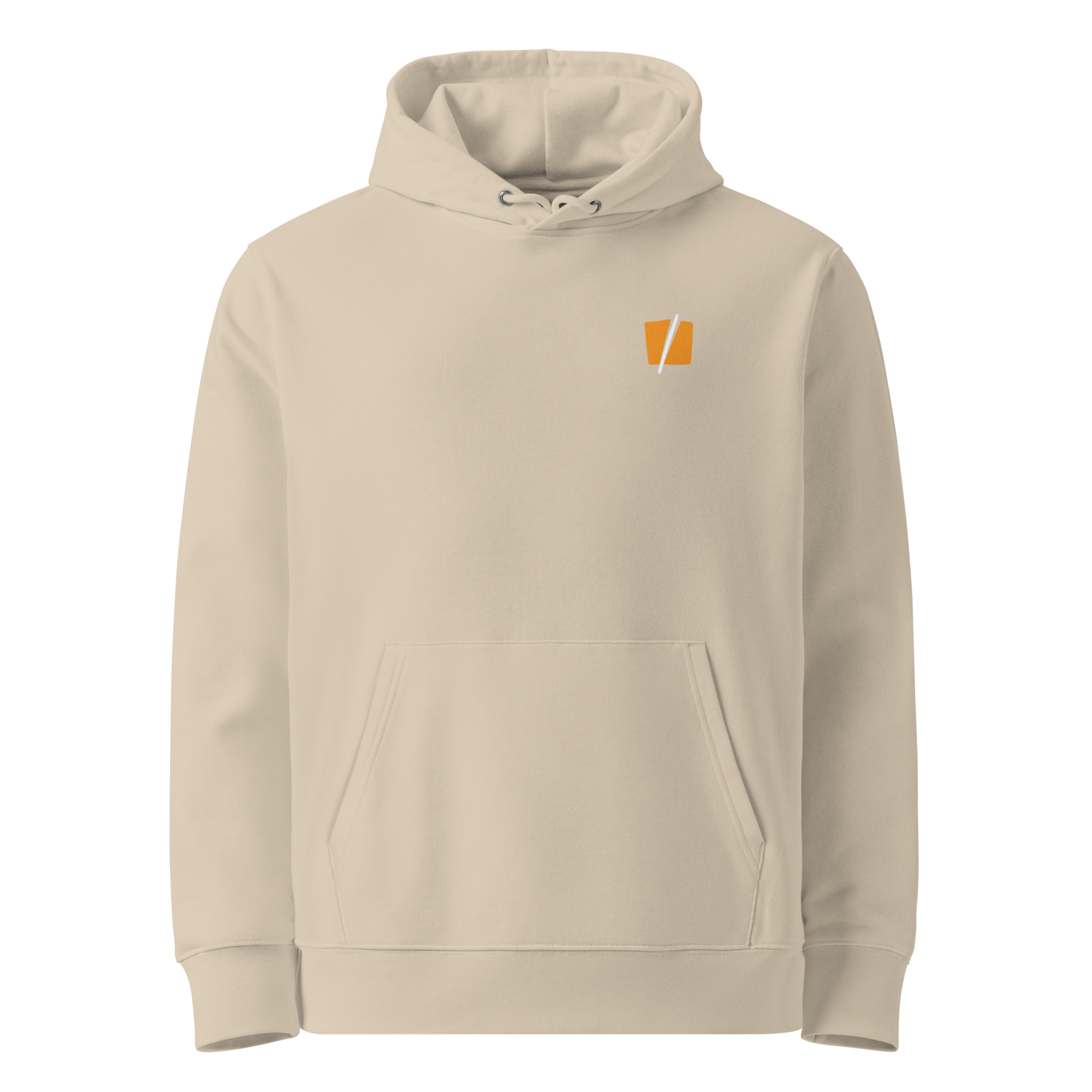 Desert Dust organic cotton Bitcoin hoodie with the Halving design, front view