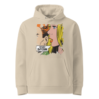 Desert Dust organic cotton Bitcoin hoodie with the Study Bitcoin design, front view