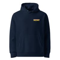French Navy organic cotton Anarcho Late Night hoodie with the Michael Monday design, front view