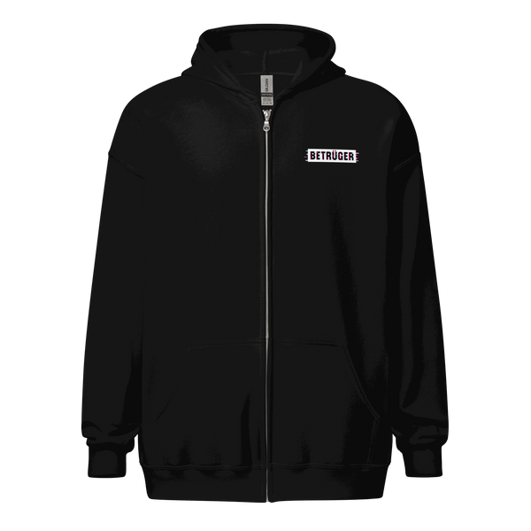 Anarcho Late Night hoodie with matrix glitch design and metal zipper