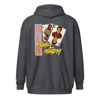 Anarcho Late Night hoodie zip-up with front pockets and color-matched drawstrings