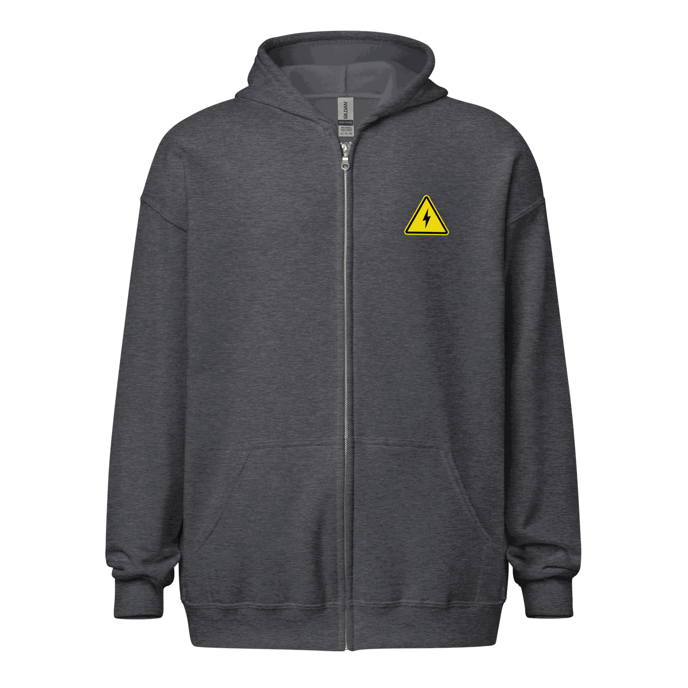 Unisex Lightning Zip Hoodie with Danger Fast Transactions print for Bitcoin and crypto enthusiasts