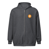 Black Bitcoin Zip Hoodie with "Don't Trust, Verify" graphic and front zipper