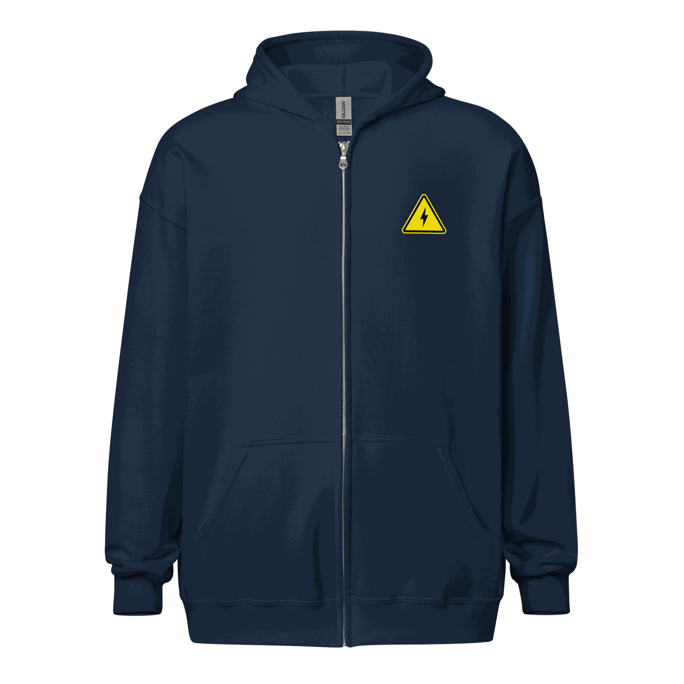 Danger Fast Transactions Lightning Zip Hoodie with bold Bitcoin print and zip-up style for crypto enthusiasts